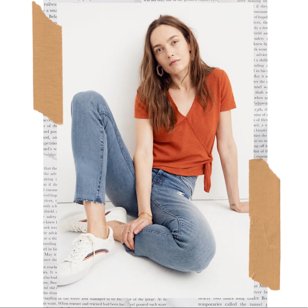 Medium Madewell Texture & Thread Wrap Tie Top